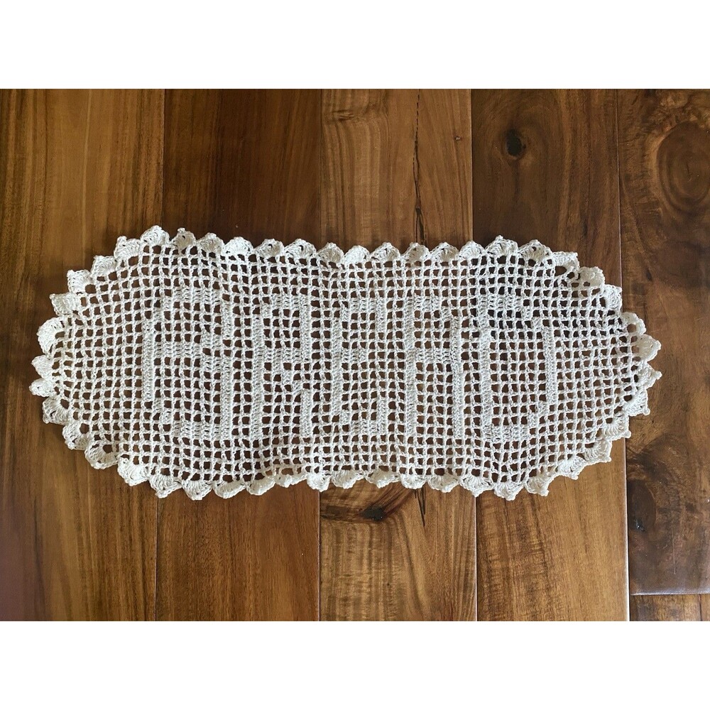 Bread Basket Doily Oval Handmade Crochet 100% White